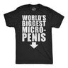 Mens Funny T Shirts Worlds Biggest Micro Penis Sarcastic Graphic Novelty Tee for Men