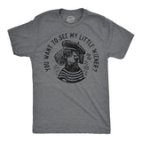Mens Funny T Shirts You Want to See My Little Weiner Sarcastic Puppy Graphic Novelty Tee for Men