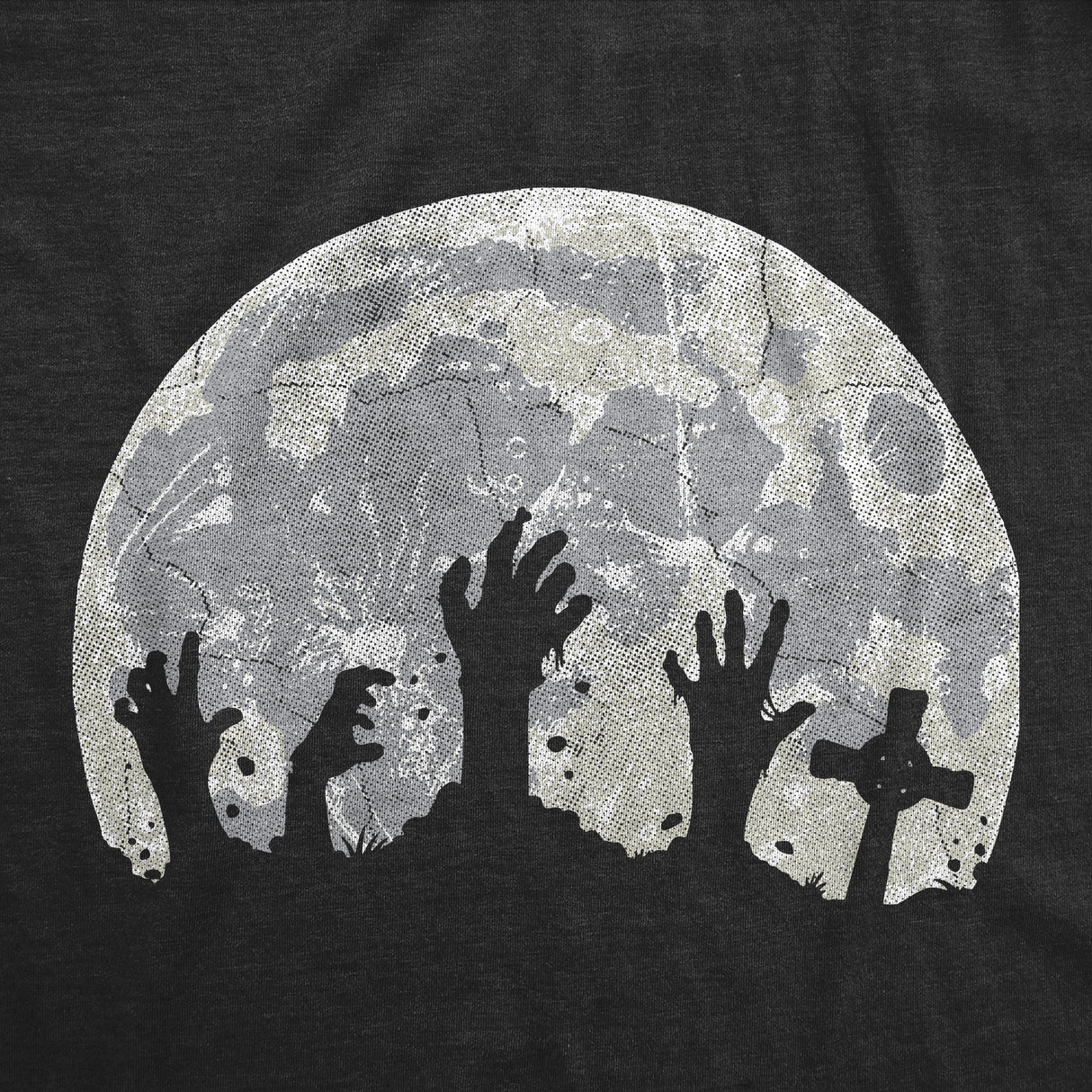 Mens Funny T Shirts Zombie Hands Moon Sarcastic Halloween Graphic Novelty Tee For Men