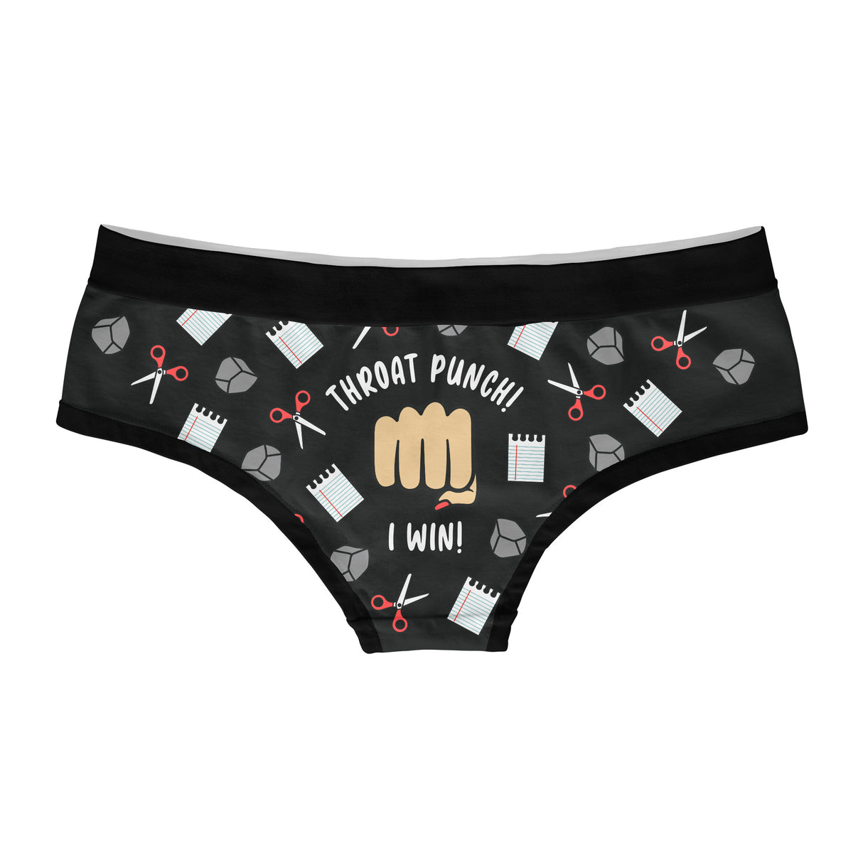 Womens Rock Paper Scissors Throat Punch Panties Funny Bikini Brief Graphic Underwear