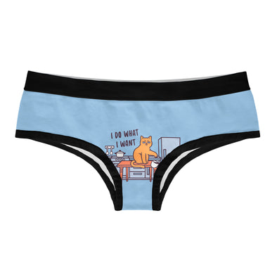 Womens I Do What I Want Cat Panties Funny Kitten Saying Gift for Wife Mom Novelty Underwear