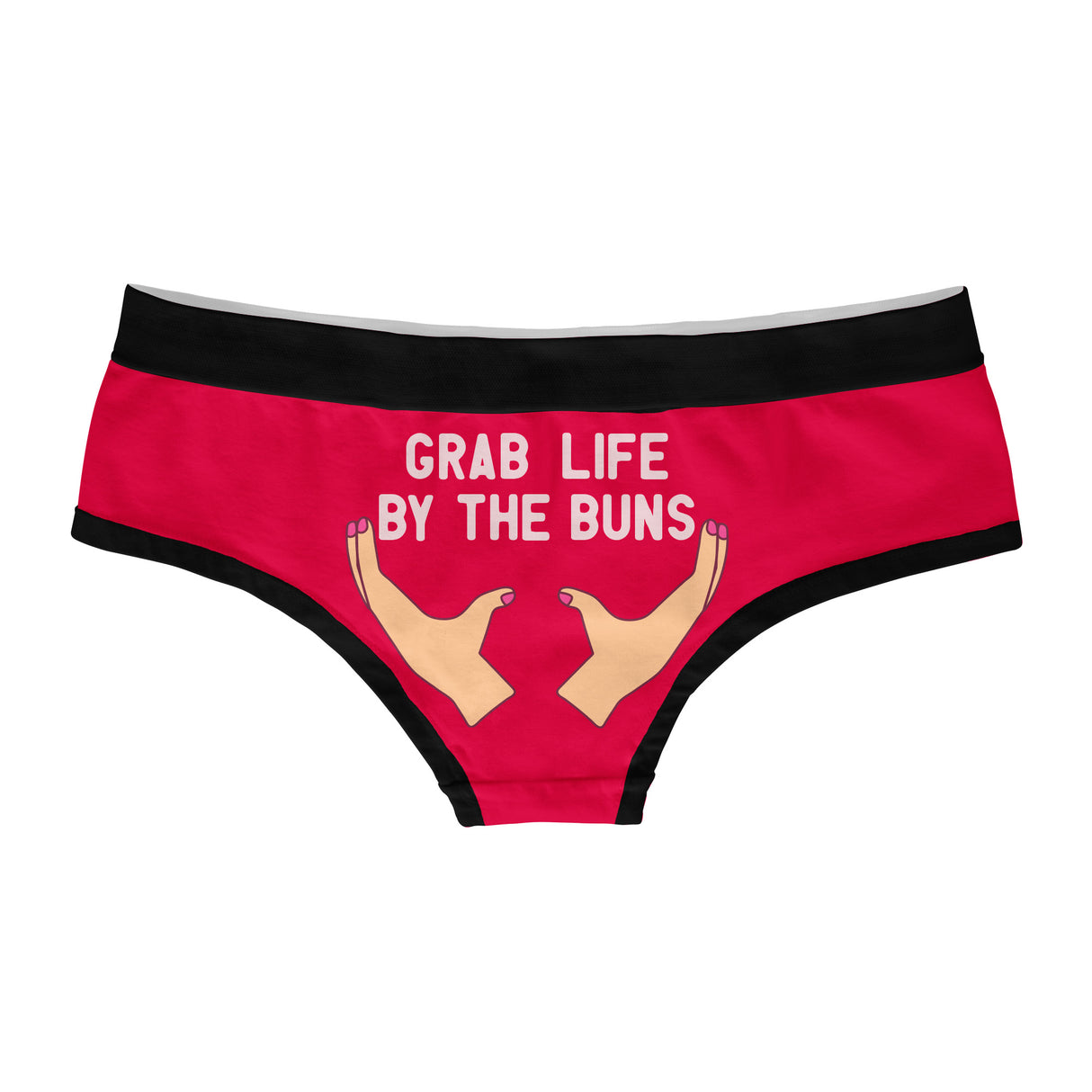 Womens Grab Life By The Buns Panties Funny Saying Butt Bikini Brief Graphic Novelty Underwear