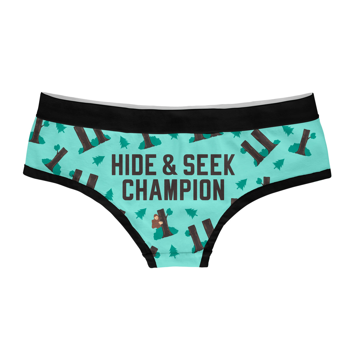 Womens Hide And Seek Champion Panties Funny Bikini Brief Cute BigFoot Graphic Underwear