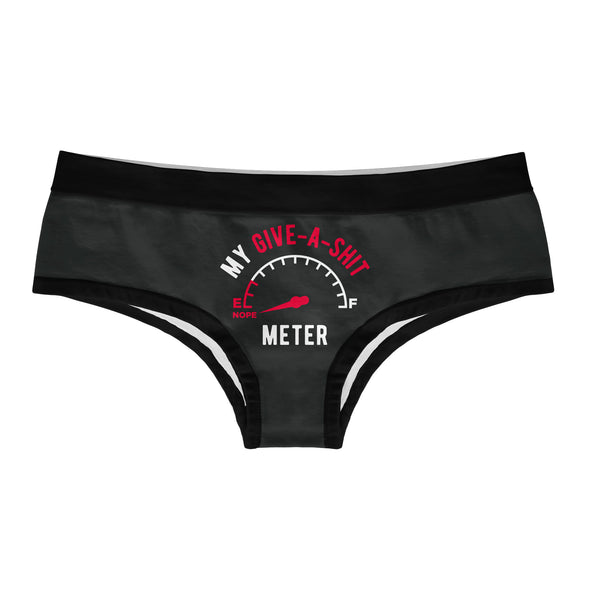 Womens Give A Shit Meter Panties Funny Sarcastic Graphic Bikini Brief Hilarious Underwear