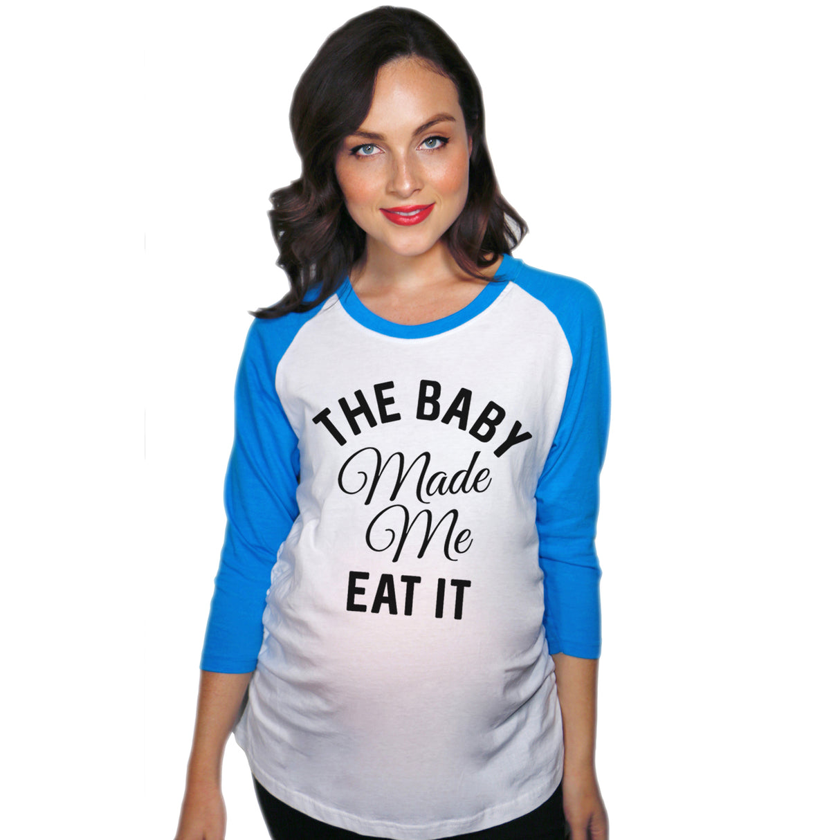 Maternity Raglan The Baby Made Me Eat It Funny Pregnancy Baseball Tee