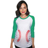 Maternity Raglan Baseball Laces Cute Funny Pregnancy 3/4 Length Sleeve Tee