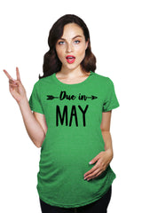 Maternity Due In May Funny T shirts Pregnant Shirts Announce Pregnancy Month Shirt