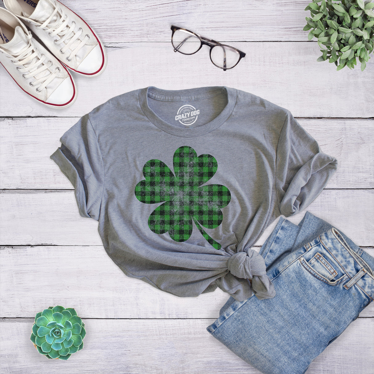 Womens Lit Shamrock T Shirt Funny Day Drinking Saint Patricks Day St Patty Tee