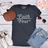 Womens Faith Over Fear Tshirt Cute Religion Faithful Empowerment Novelty Tee