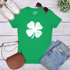 Womens Four Leaf Clover T Shirt Funny Saint Patricks Day Shamrock Lucky Irish