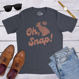 Mens Oh Snap T shirt Funny Chocolate Easter Bunny Basket Egg Hunt Gift for Him