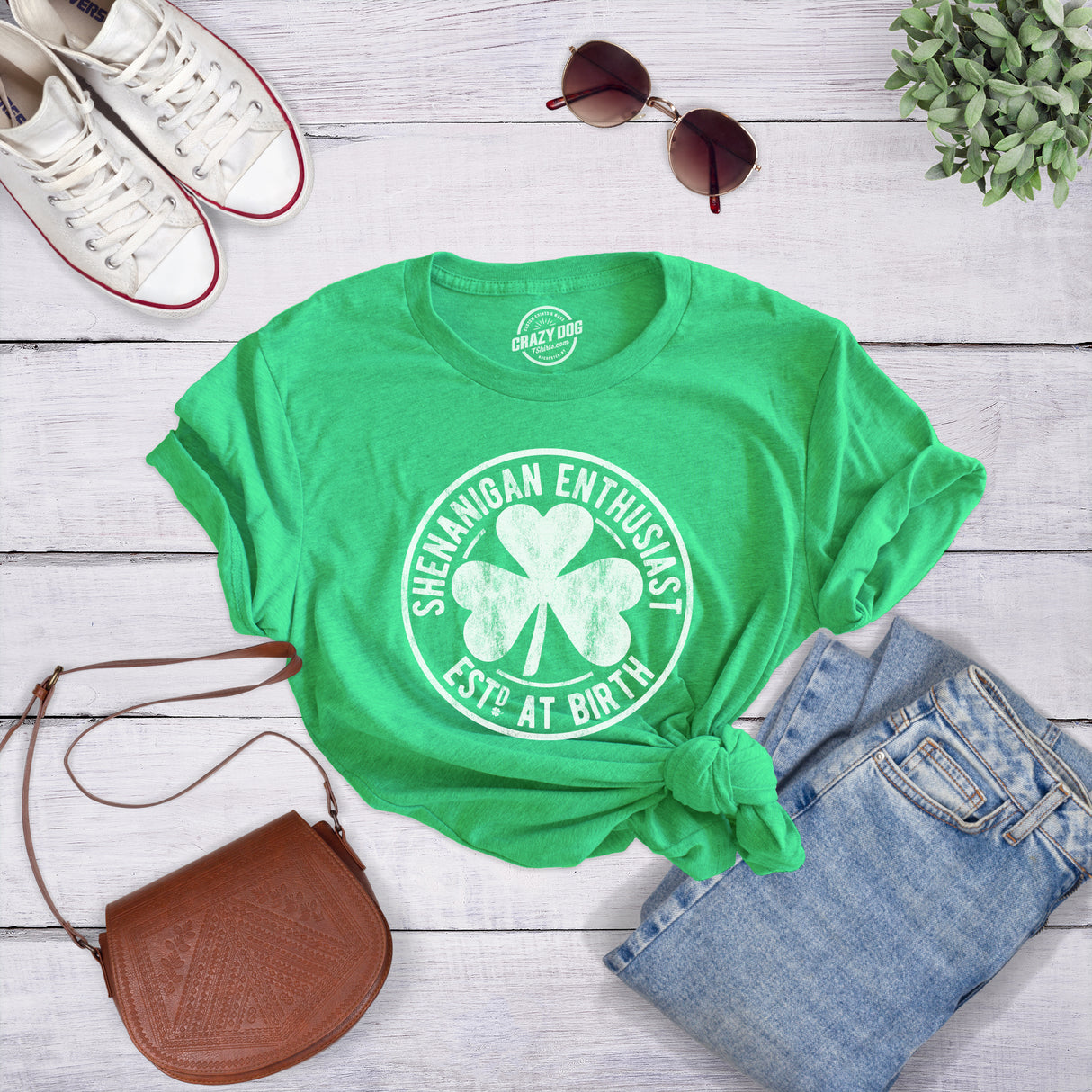 Womens Shenanigan Enthusiast T Shirt Funny Saint Patricks Day St Patty Irish Tee