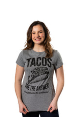 Womens Tacos Shirts Funny Mexican Tees with Tacos and Cervezas Cool Vintage Graphic Tees with Cute Sayings