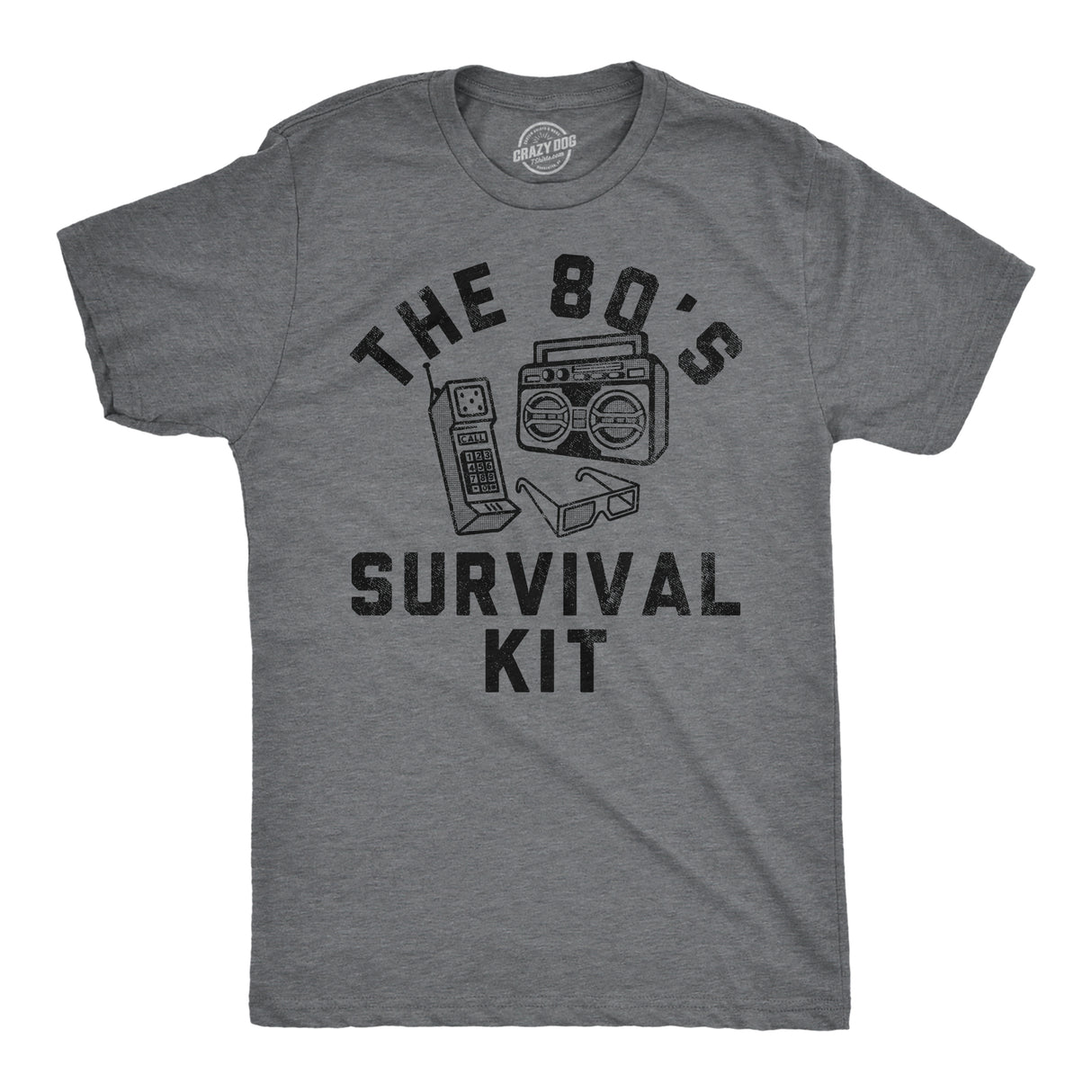 Mens Funny T Shirts The 80s Survival Kit Sarcastic Retro Graphic Tee for Men
