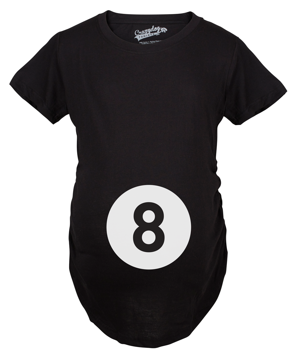 Maternity Eight Ball Funny Baby Announcement Shirt Belly Bump Cute Pregnancy Tee