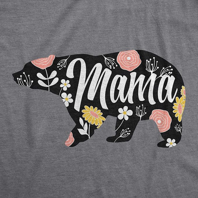 Womens Mama Bear T shirt Cute Funny Best Mom of Boys Girls Cool Mother Tee