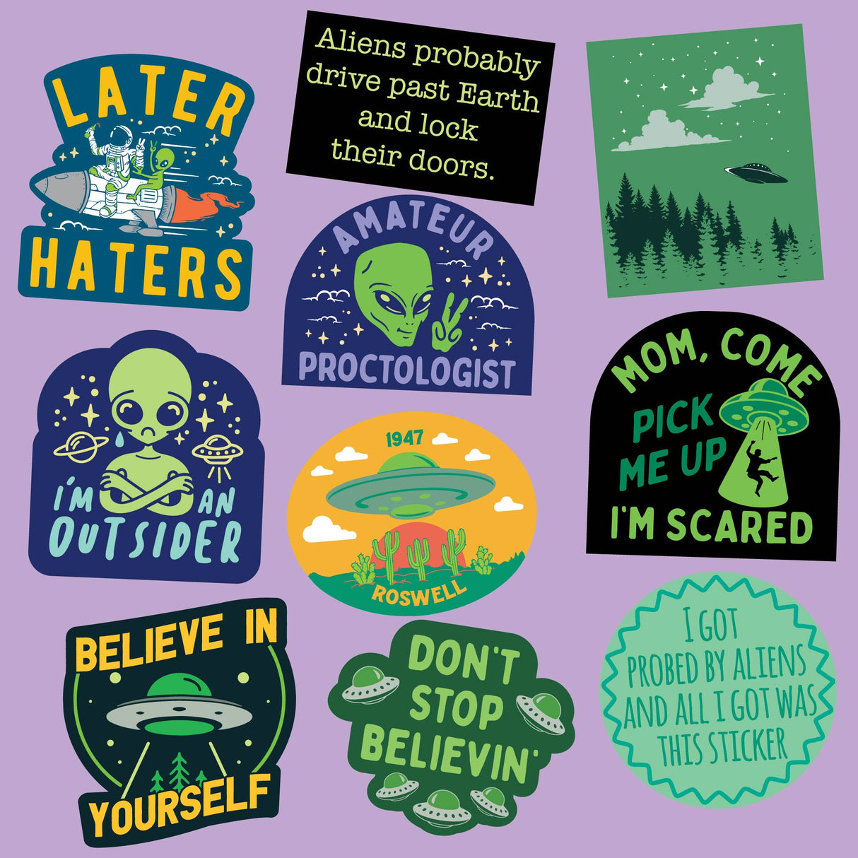Alien Sticker Extra Large Stickers for Adults Funny Adhesives with Memes