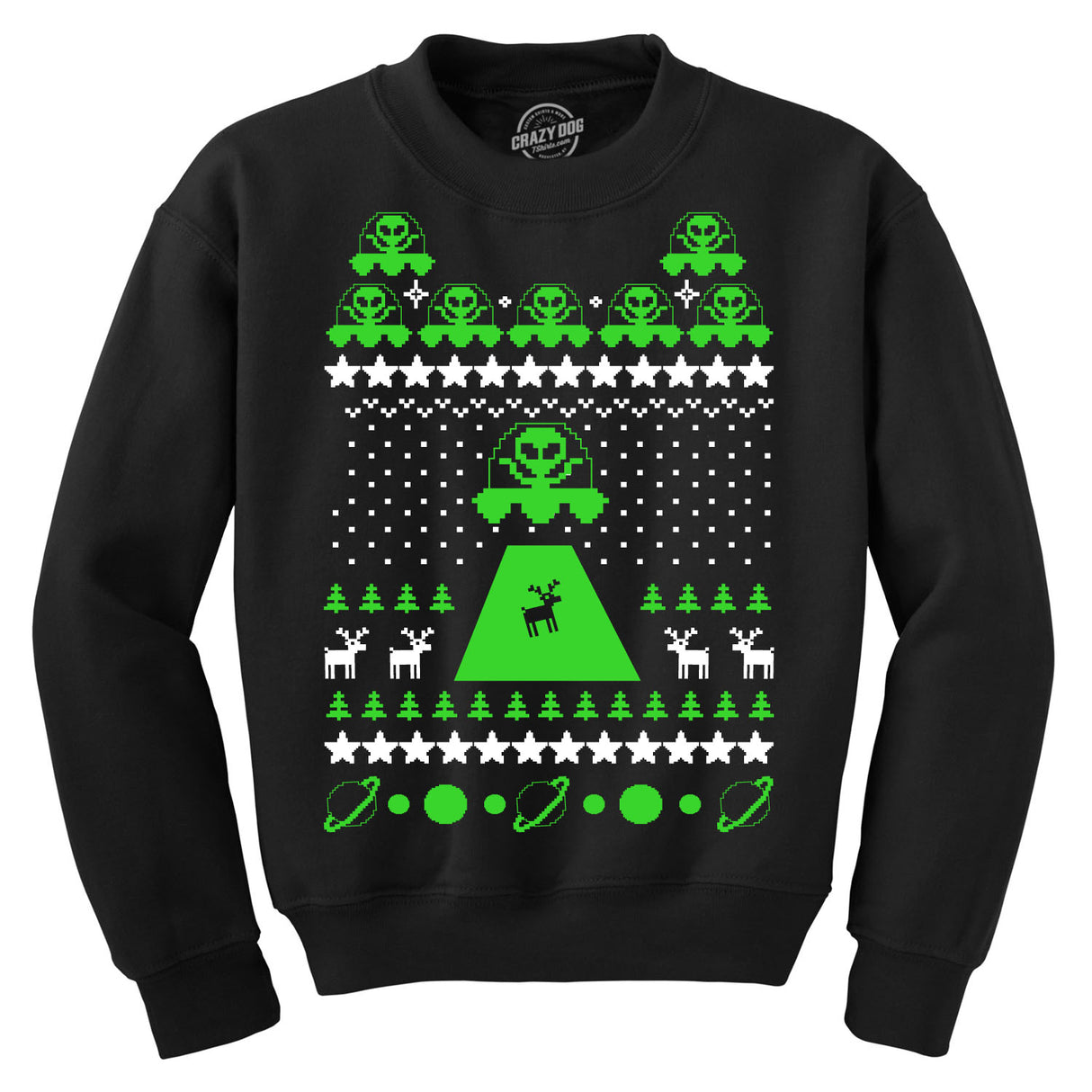 Unisex Alien Abduction Ugly Christmas Sweater Crew Neck Sweatshirt