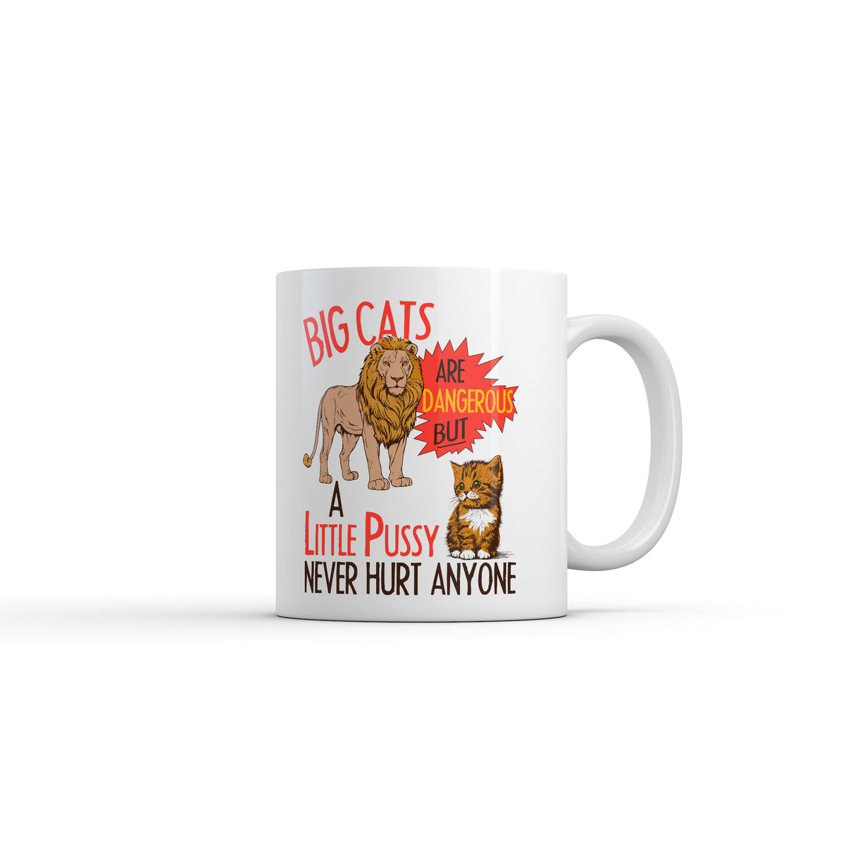 Big Cats Are Dangerous But A Little Pussy Never Hurt Anyone Mug Funny Sarcastic Novelty Coffee Cup-11oz