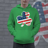 American Flag Shamrock Hoodie Funny St Patricks Day Parade Irish Pride Graphic Sweatshirt