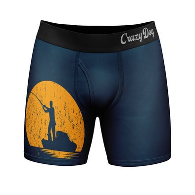 Mens Cant Work Today My Arm Is In A Cast Boxer Briefs Funny Fishing Graphic Novelty Underwear