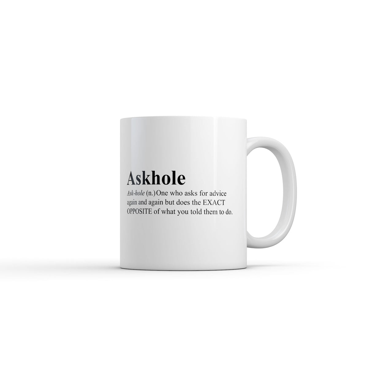 Askhole Definition Mug Funny Sarcastic Graphic Novelty Coffee Cup-11oz