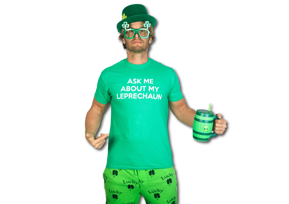 Ask Me About My Leprechaun Flip Men's Tshirt