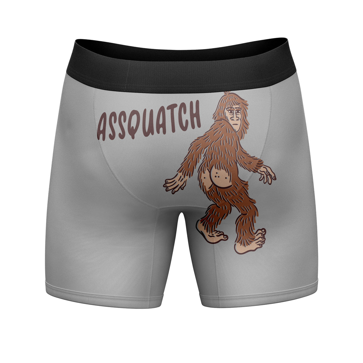 Mens Assquatch Boxer Briefs Funny Sassquatch Bigfoot Butt Joke Graphic Hilarious Saying Underwear