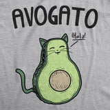 Womens Avogato Funny T shirt Avocado Cat Cute Face Graphic Novelty Tee for Girls