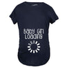 Maternity Baby Girl Loading T shirt Funny Pregnancy Announcement Reveal Cool Tee