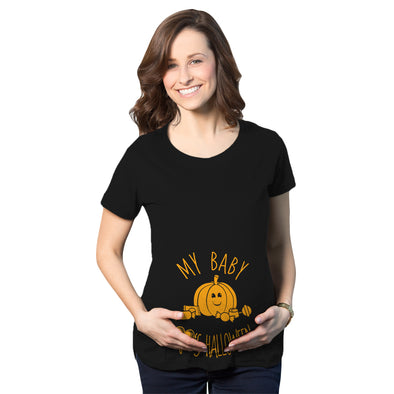 Maternity My Baby Loves Halloween Cute Pumpkin Pregnancy Halloween Tshirt