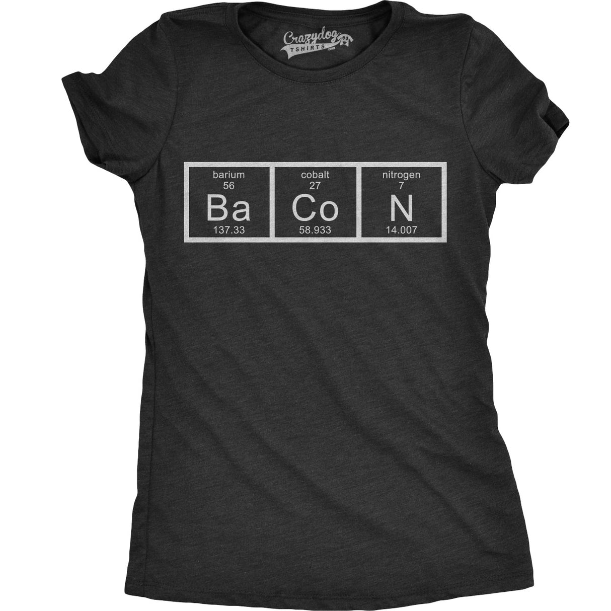 Womens Chemistry of Bacon T Shirt Funny Periodic Table Tee For Ladies