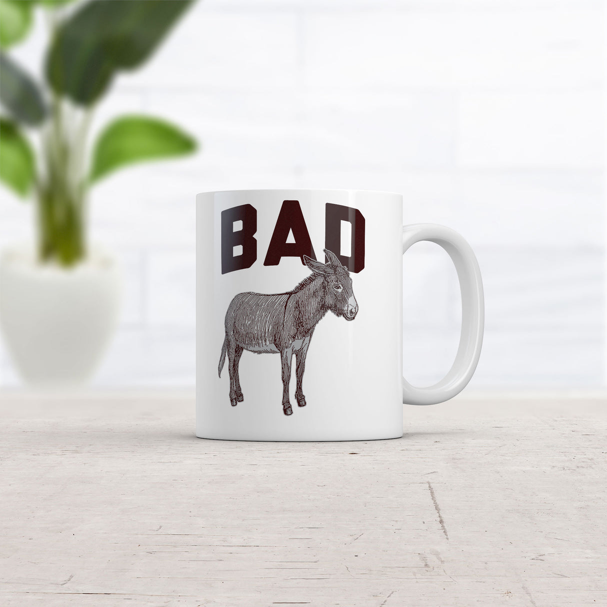 Bad Ass Mug Funny Sarcastic Donkey Graphic Coffee Cup-11oz