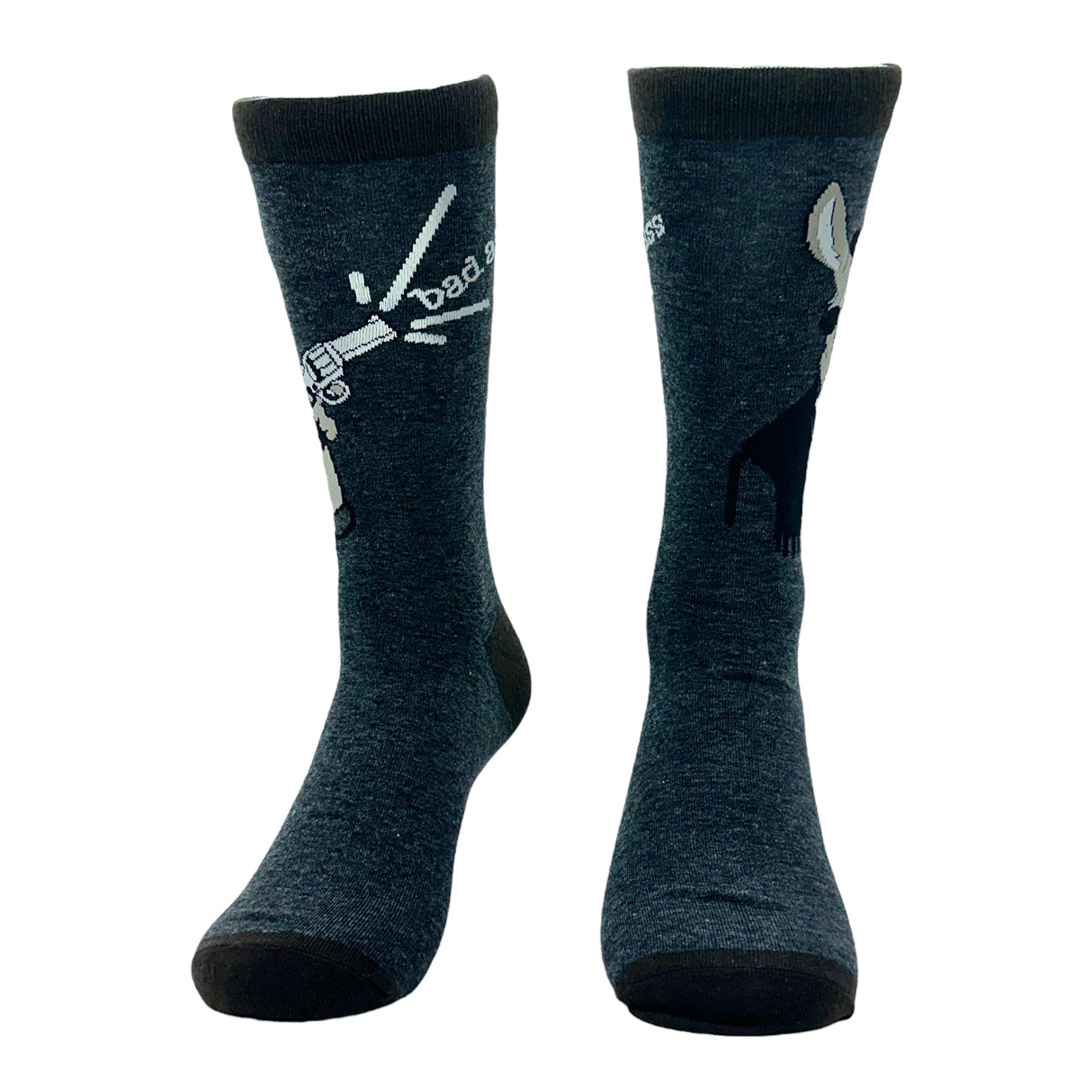 Men's Bad Ass Socks Funny Donkey Jackass Gun Shooting Novelty Footwear