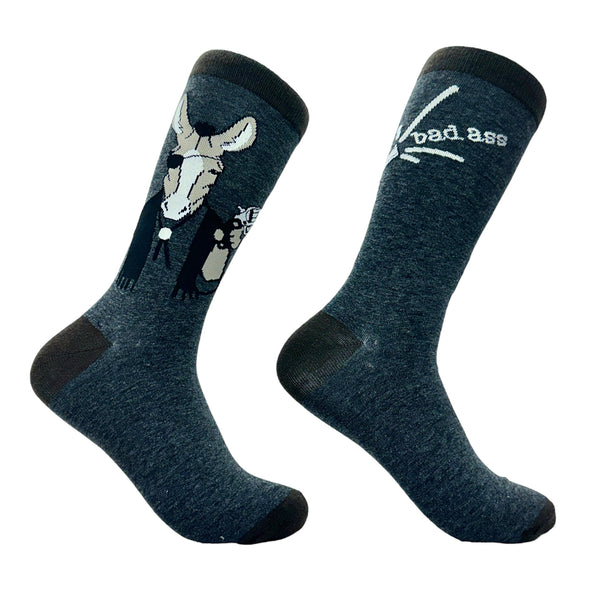 Men's Bad Ass Socks Funny Donkey Jackass Gun Shooting Novelty Footwear