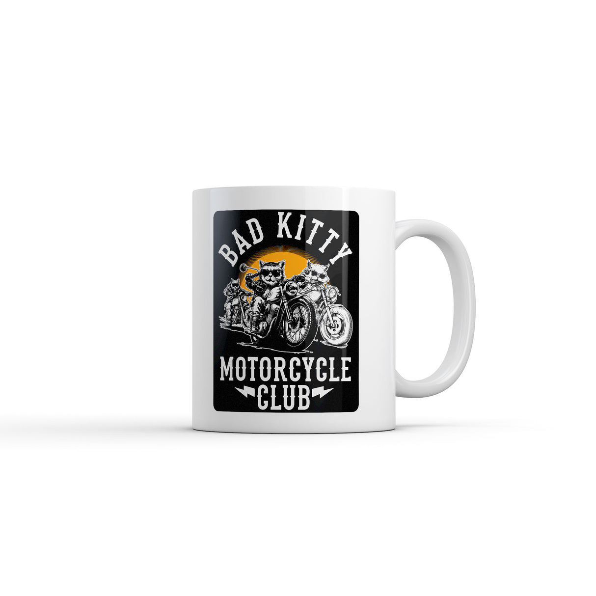 Bad Kitty Motorcycle Club Mug Funny Sarcastic Kitten Graphic Novelty Coffee Cup-11oz