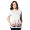 Maternity Baseball Laces Pregnancy T Shirt Novelty Sports Baby Bump Tee