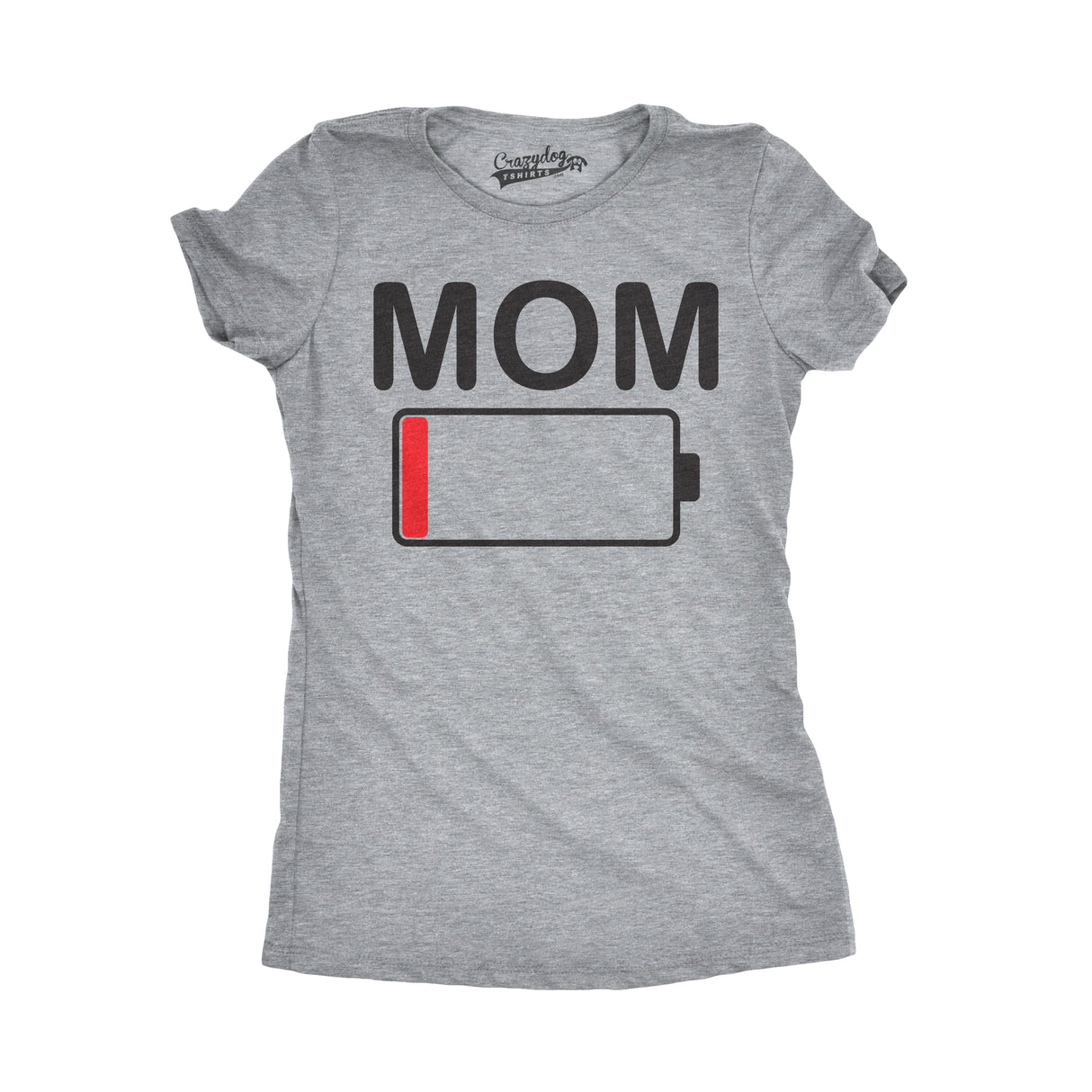 Womens Mom Battery Low Funny Sarcastic Graphic Tired Parenting Mother T shirt