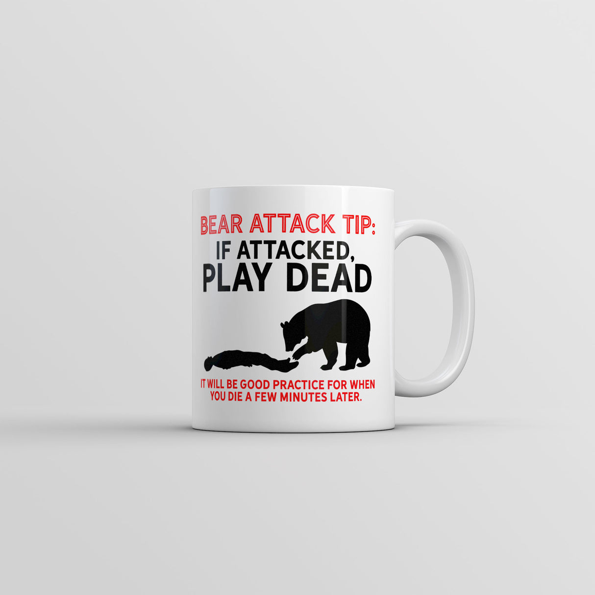 Bear Attack Tip Mug Funny Sarcastic Animal Novelty Coffee Cup-11oz