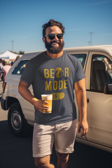 Mens Beer Mode On T Shirt Funny Drinking Partying Lager Ale Lovers Joke Tee For Guys