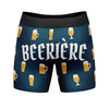 Mens Beeriere Boxers Funny Sarcastic Beer Derriere Butt Joke Mug Graphic Novelty Underwear For Guys