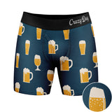 Mens Beeriere Boxers Funny Sarcastic Beer Derriere Butt Joke Mug Graphic Novelty Underwear For Guys