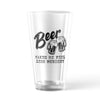 Beer Makes Me Feel Less Murdery Pint Glass Funny Sarcastic Drinking Joke Novelty Cup-16 oz