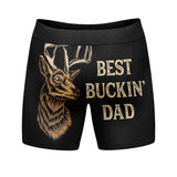 Mens Best Bucking Dad Boxer Briefs Funny Hunting Fathers Day Graphic Novelty Underwear For Guys