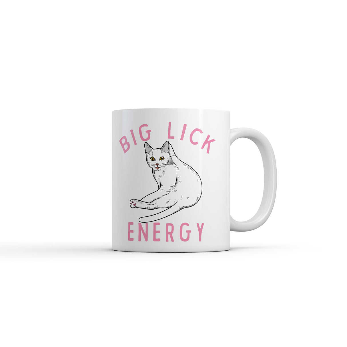 Big Lick Energy Mug Funny Sarcastic Kitten Graphic Novelty Coffee Cup-11oz