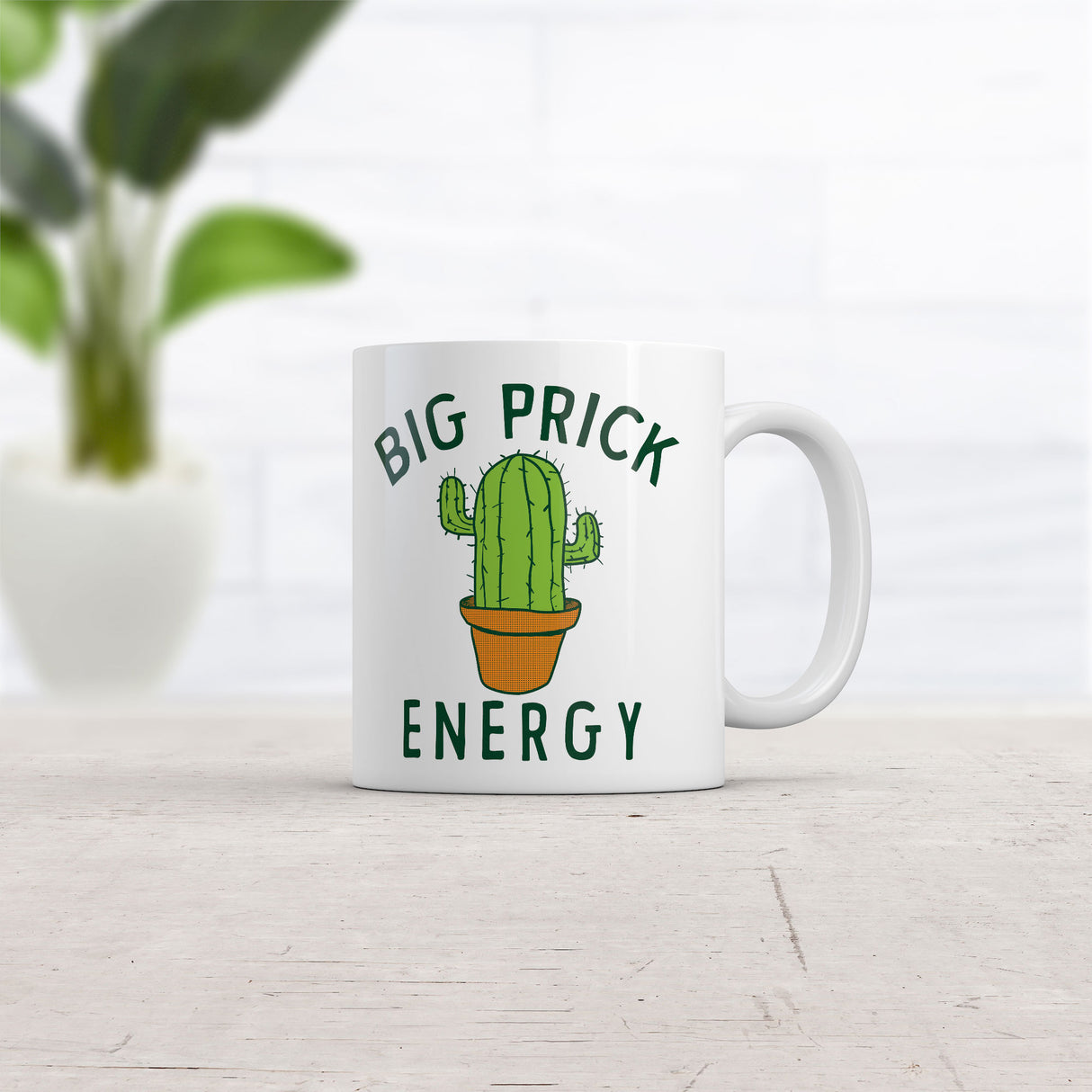 Big Prick Energy Mug Funny Sarcastic Cactus Graphic Novelty Coffee Cup-11oz