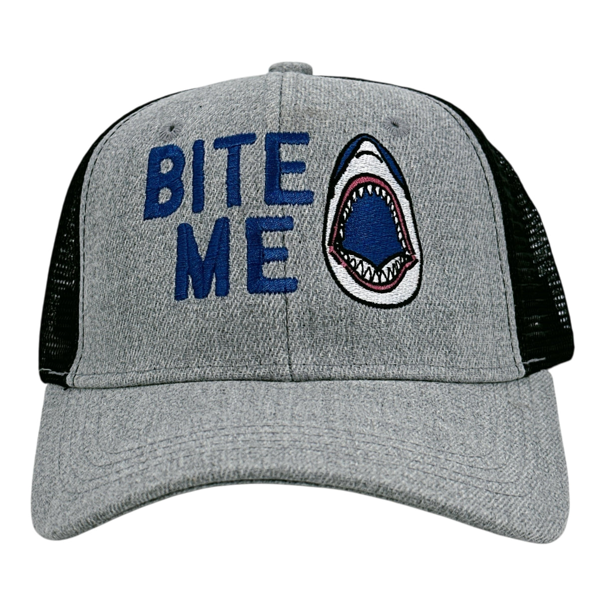 Bite Me Hat Funny Sarcastic Shark Graphic Novelty Cap