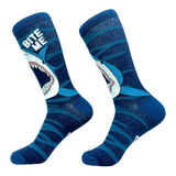 Men's Bite Me Socks Funny Deep Sea Shark Attack Footwear