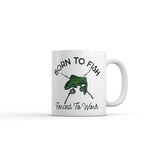 Born to Fish Forced to Work Mug Funny Sarcastic Fishing Graphic Novelty Coffee Cup-11oz
