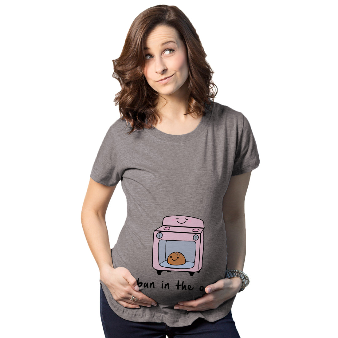 Maternity Bun In The Oven T shirt Funny Pregnancy Announcement New Baby Tee